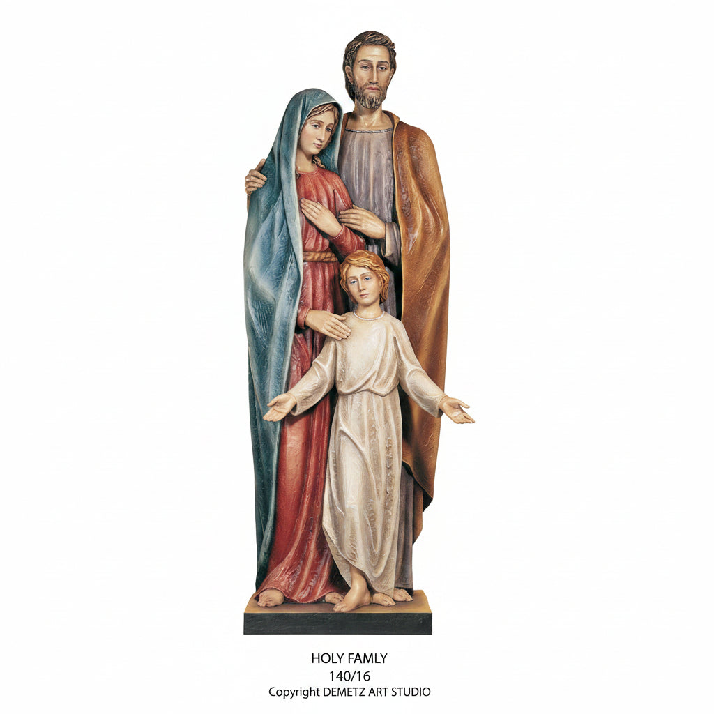 Wood Carved Statue of The Holy Family by Demetz (140/16)