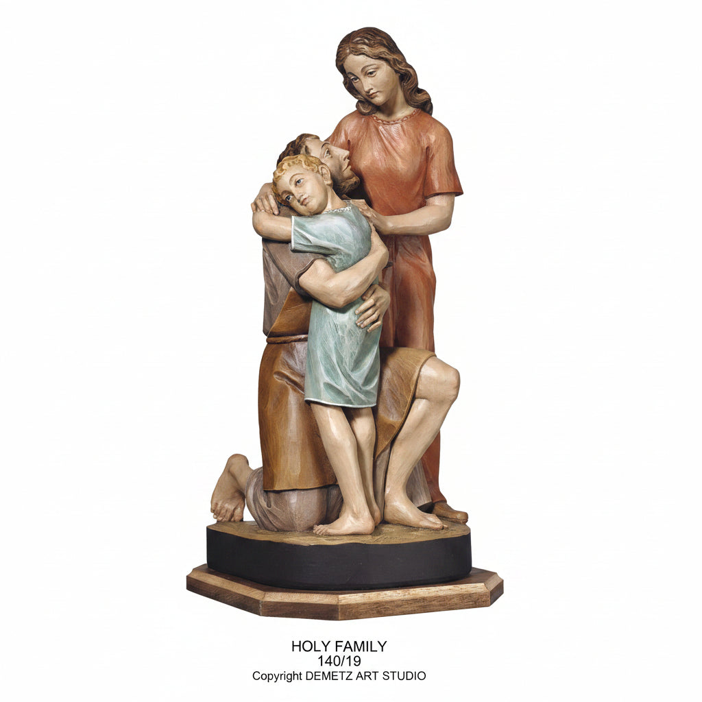 Wood Carved Statue of The Holy Family by Demetz (140/19)