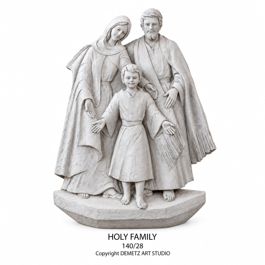 Wood Carved Holy Family - 3/4 Relief by Demetz (140/28)