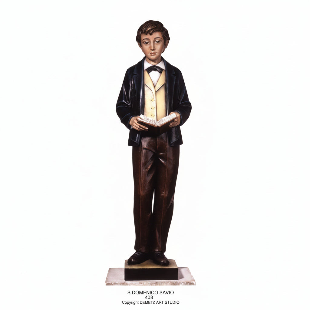 Wood Carved Statue of St. Dominic Savio by Demetz (408)