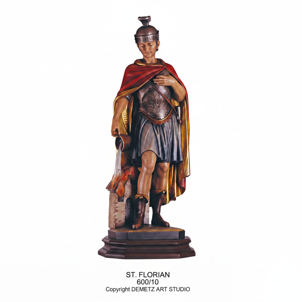 Wood Carved Statue of St. Florian by Demetz (600/10)