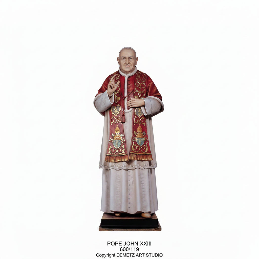 Wood Carved Statue of Pope John XXIII by Demetz (600/119)