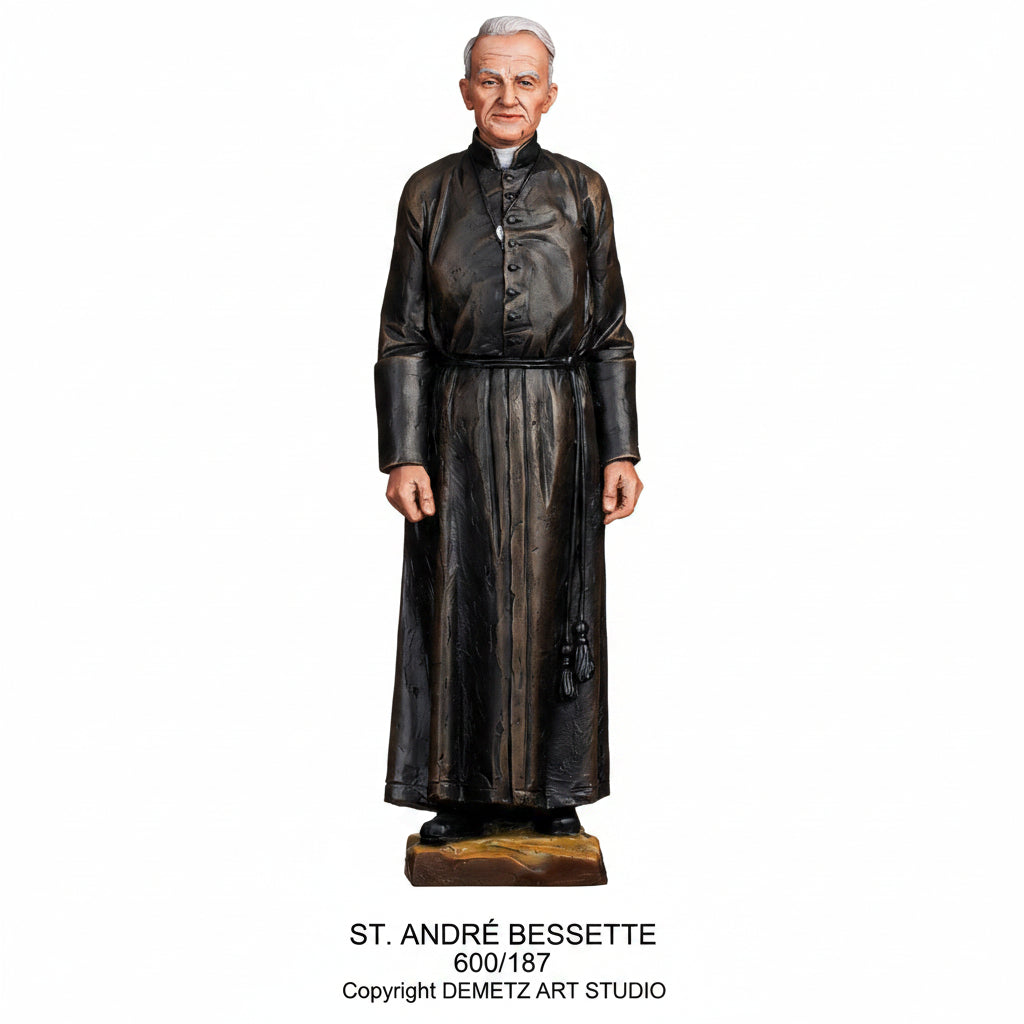 Wood Carved Statue of St. Andre Bessette by Demetz (600/187)