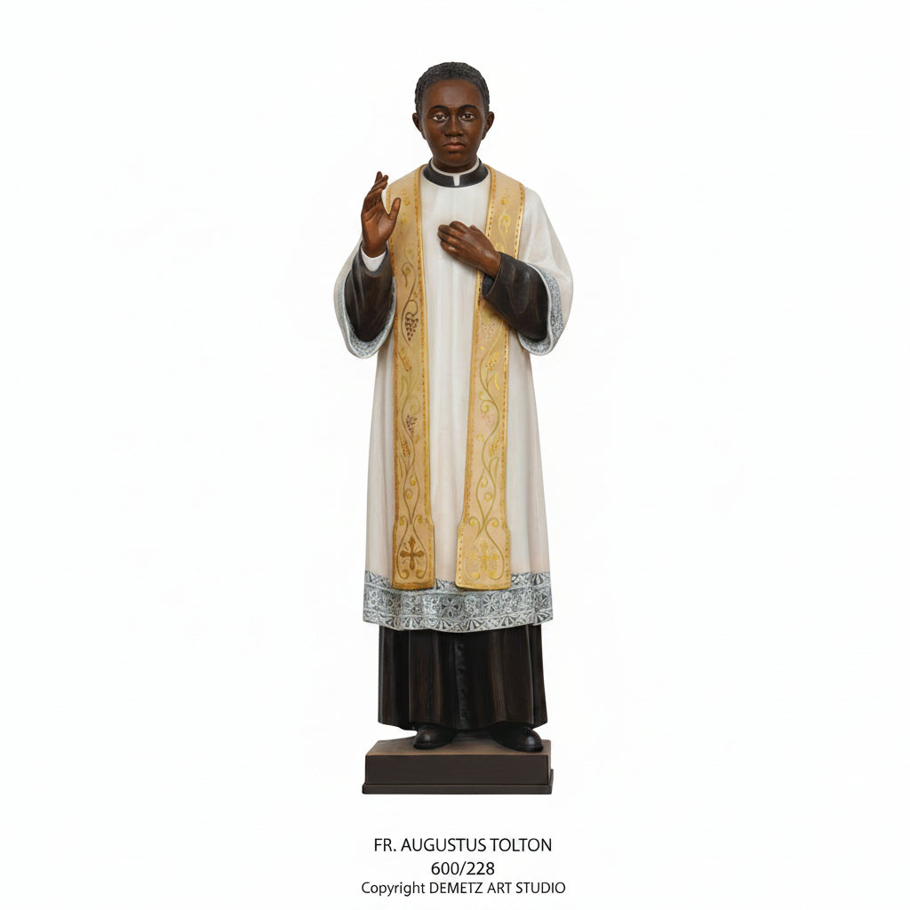 Wood Carved Statue of Father Augustus Tolton by Demetz (600/228)