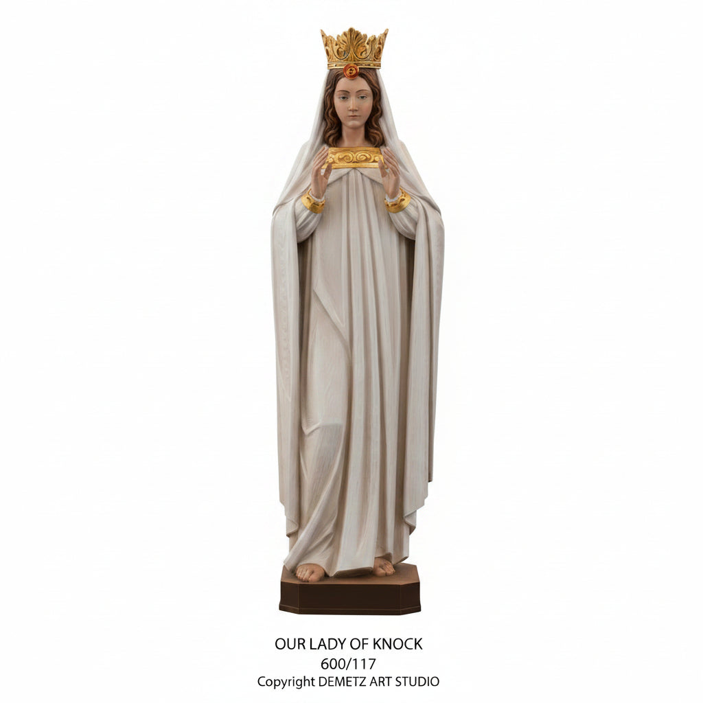 Wood Carved Statue of Mary, Our Lady of Knock by Demetz (640/117)
