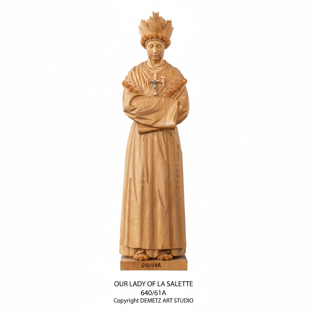 Wood Carved Statue of Our Lady of La Salette by Demetz (640/61A)
