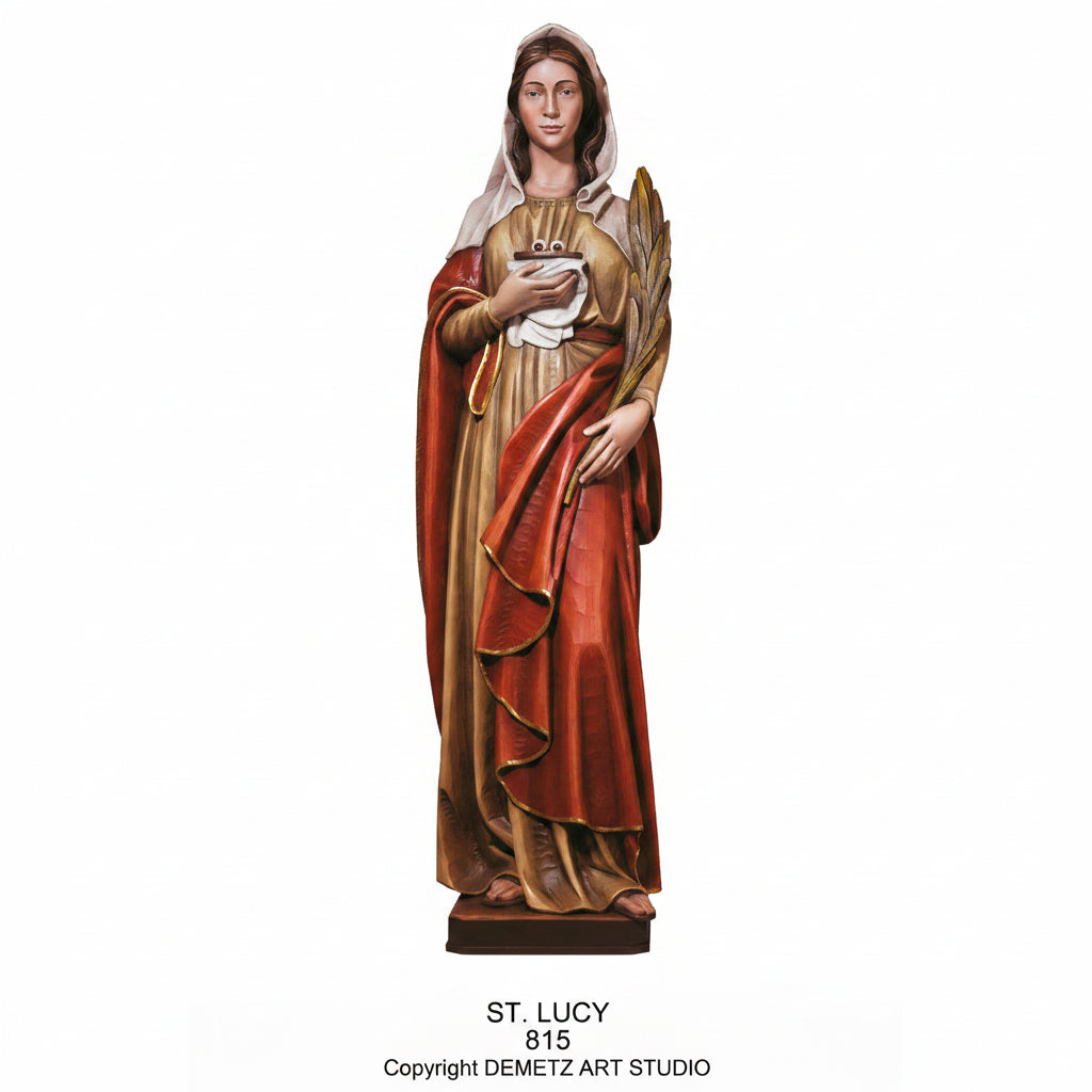 Wood Carved Statue of St. Lucy by Demetz (815)