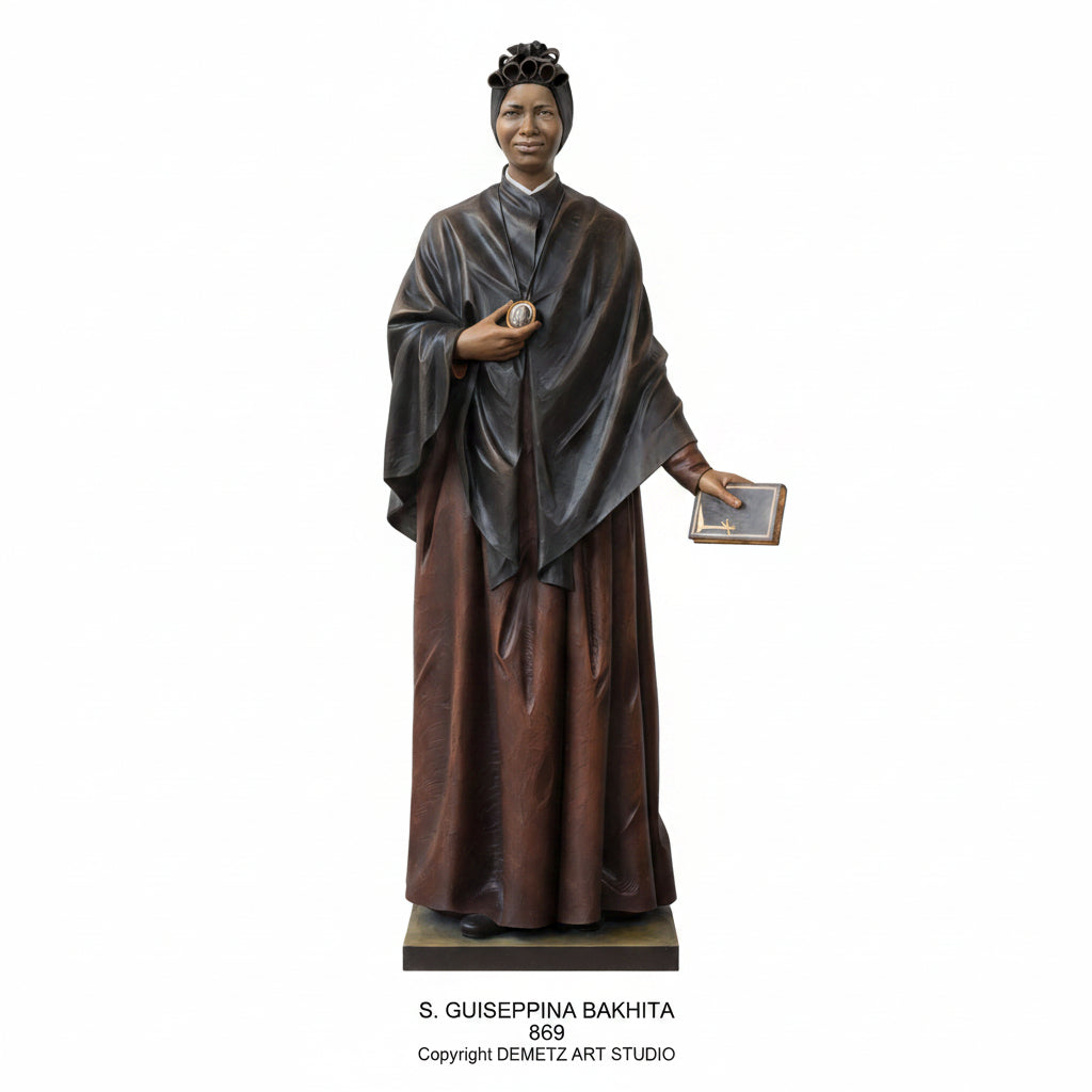Wood Carved Statue of St. Josephine Bakhita by Demetz (869)