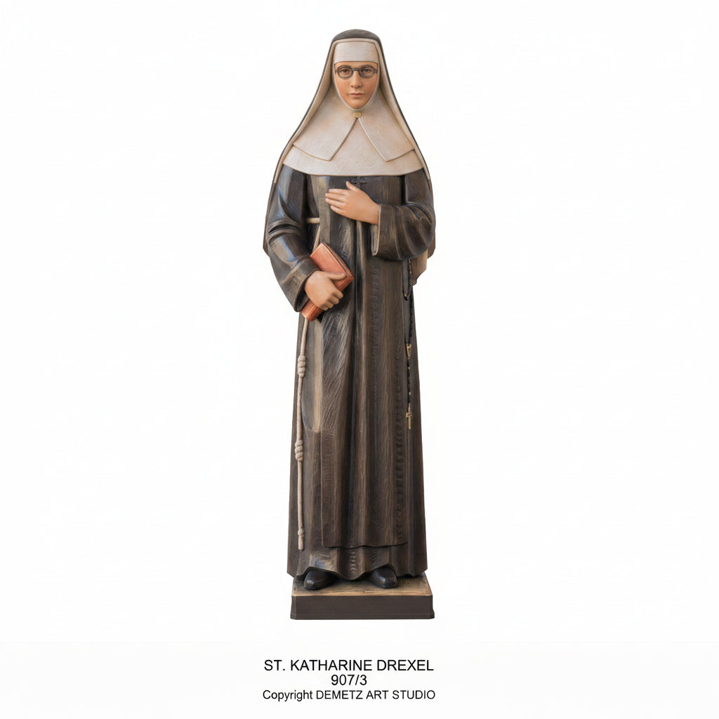 Wood Carved Statue of St. Katharine Drexel by Demetz (907/3)
