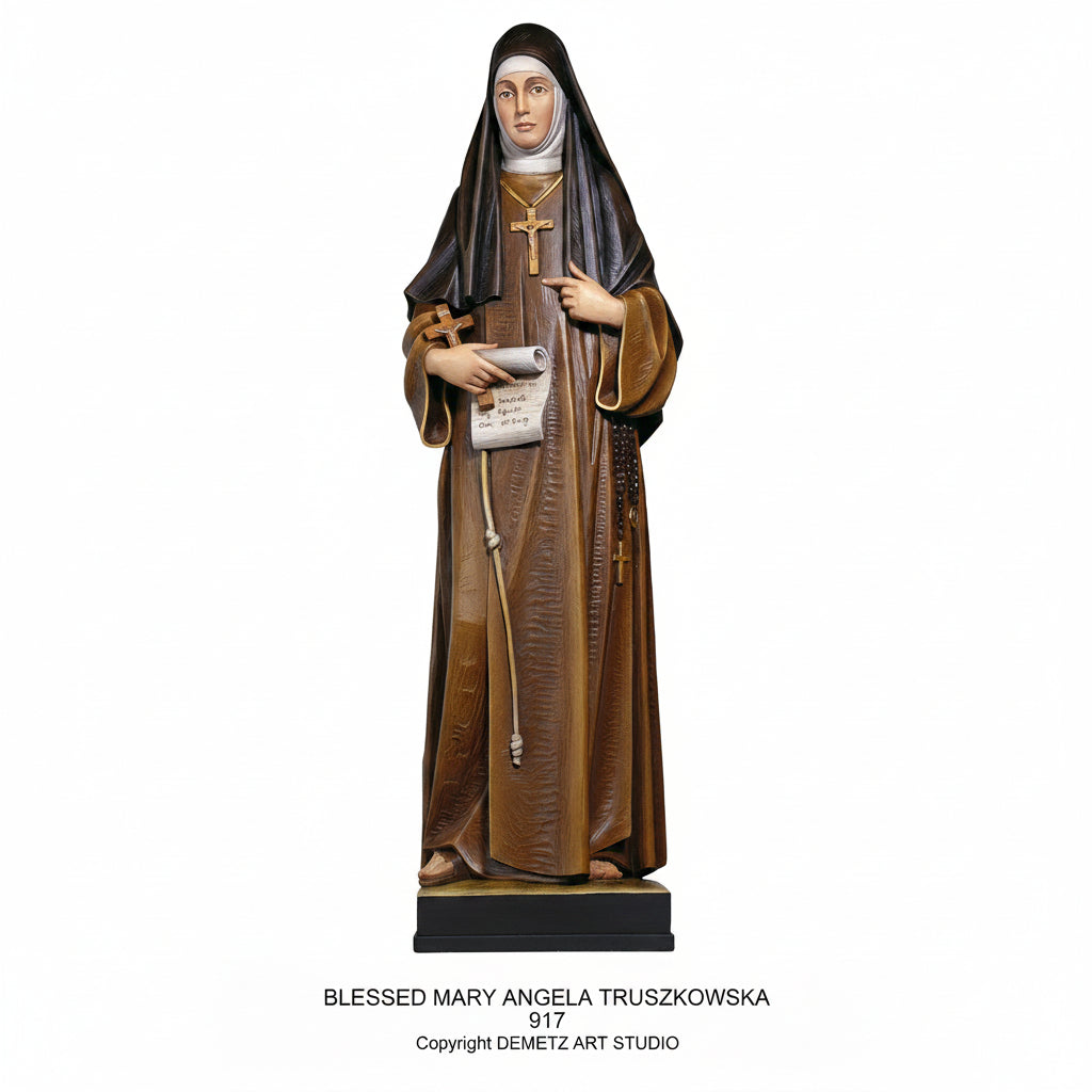 Wood Carved Statue of Blessed Mary Angela Truszkowska by Demetz (917)