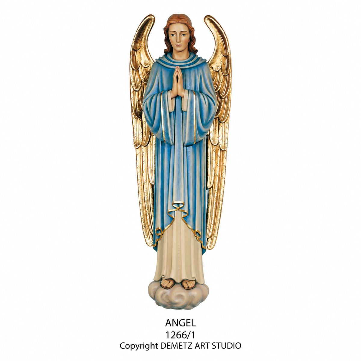 Wood Carved Statue of A Angel - 3/4 Relief by Demetz (1266/1)