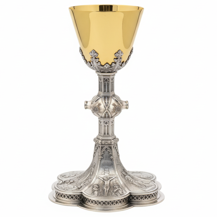 H-2196S St. Michael Archangel Chalice Silver