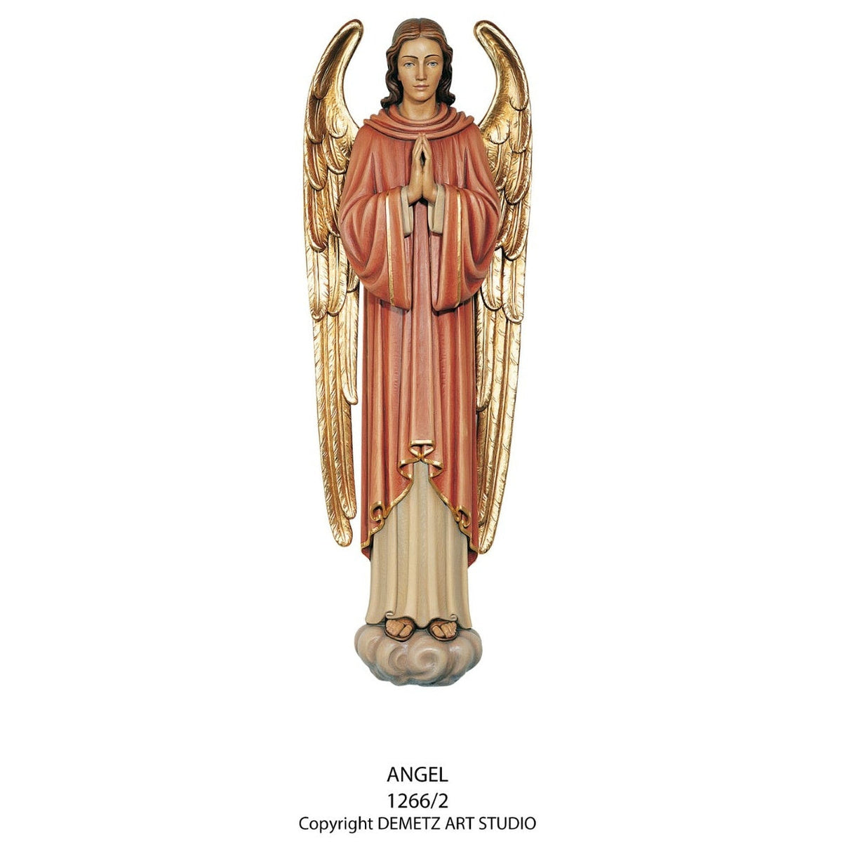 Wood Carved Statue of A Angel - 3/4 Relief by Demetz (1266/2)