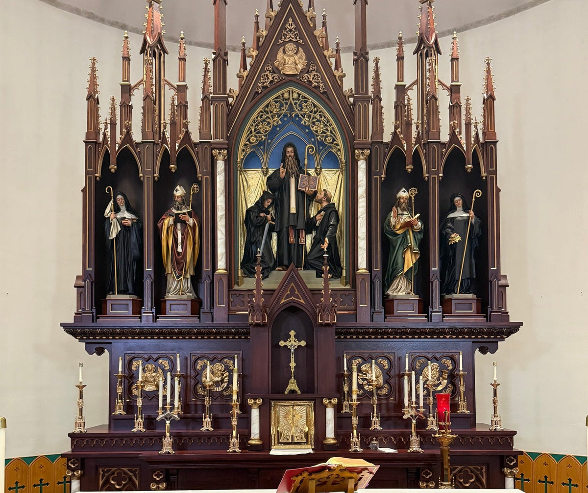The high altar at St. Benedict Catholic Church