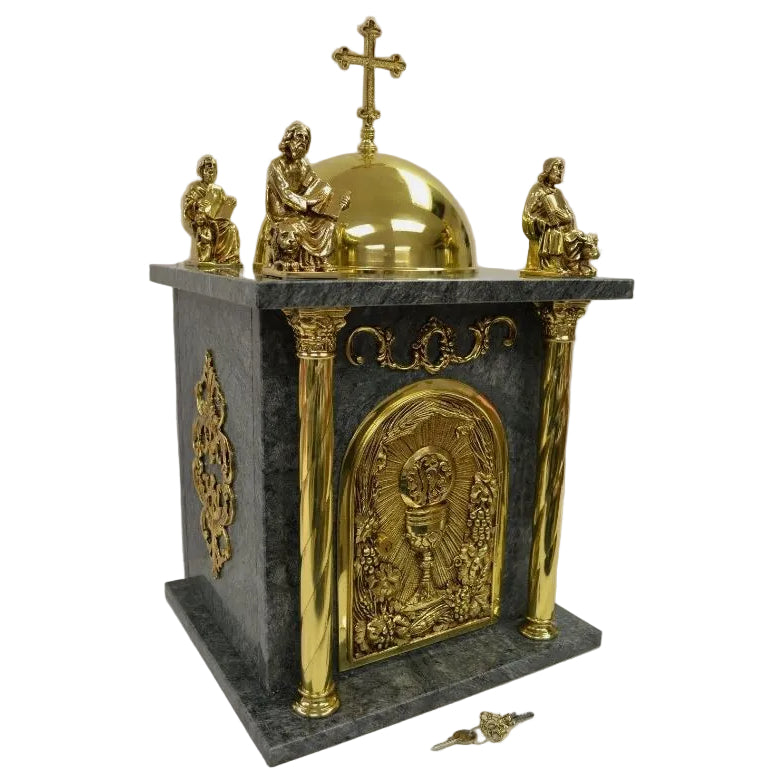 H-603GME Green Marble Tabernacle with Four Evangelists
