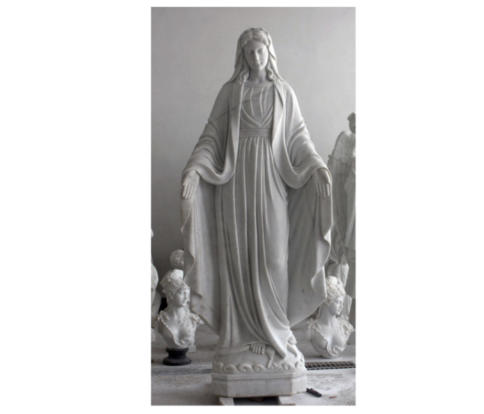 Our lady of Grace 6ft Marble Carved Marble Statue Fynders Keepers