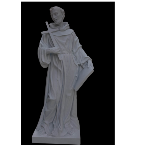 60' St Francis Statue in Marble Fynders Keepers