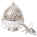 H-173S Silver Plated Cathedral Censer, Thurible