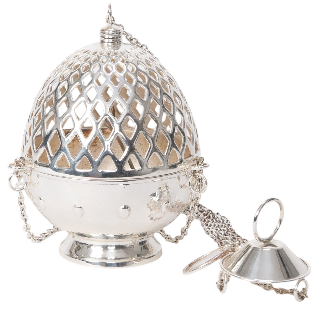 H-173S Silver Plated Cathedral Censer, Thurible