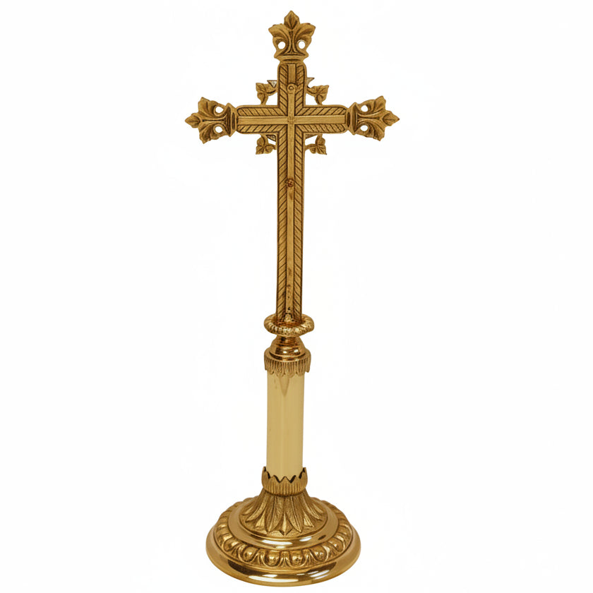 H-107B-AC Brass Altar Crucifix