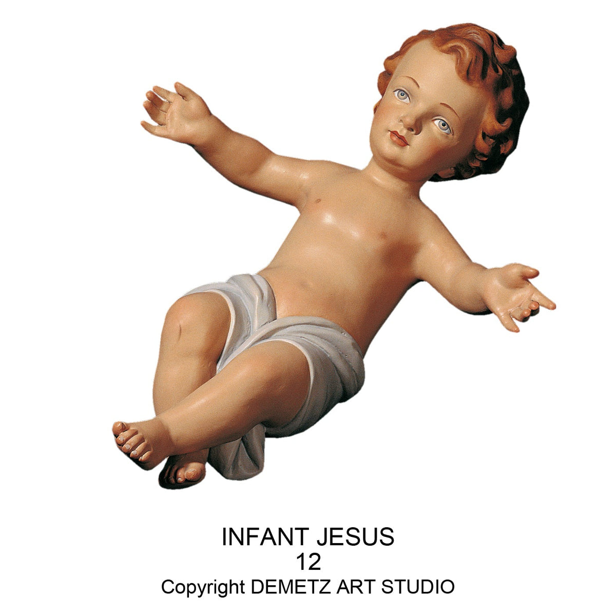 Wood Carved Statue of Baby Jesus, For a Nativity Set by Demetz (12)