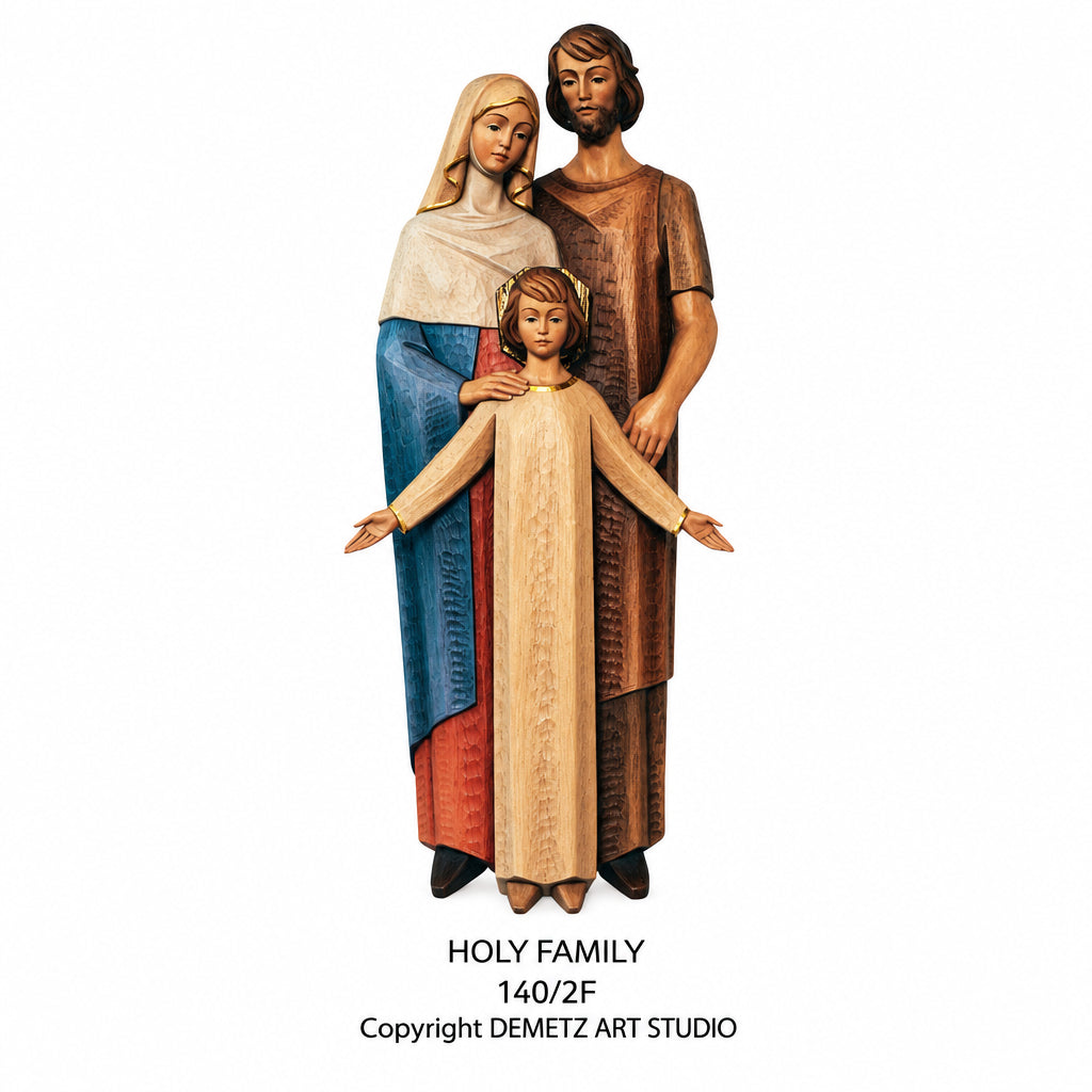 Wood Carved Holy Family - 3/4 Relief by Demetz (140/2F)