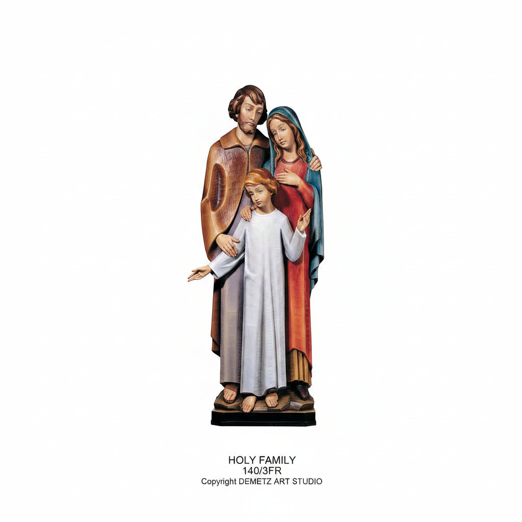Wood Carved Statue of The Holy Family by Demetz (140/3FR)
