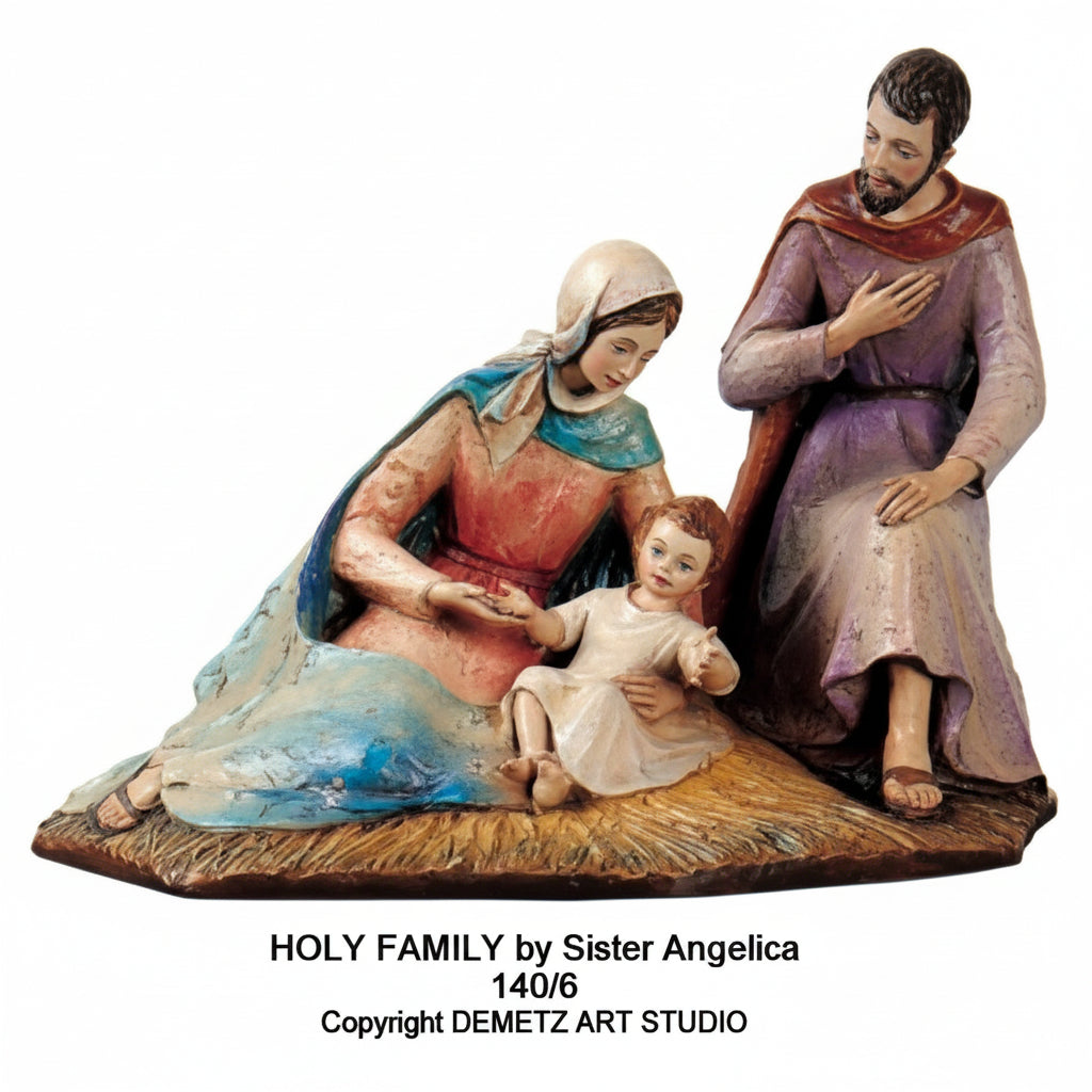 Wood Carved Statue of The Holy Family by Demetz (140/6)
