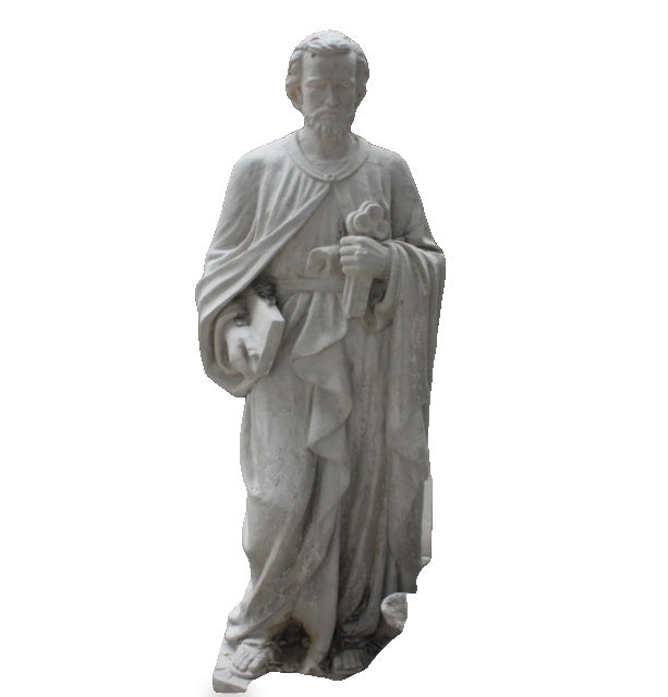 St Peter Carved marble Carved Marble Statue 71" Ma2557 Fynders Keepers