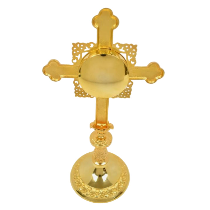 H-171G Gold Plated Cross Reliquary