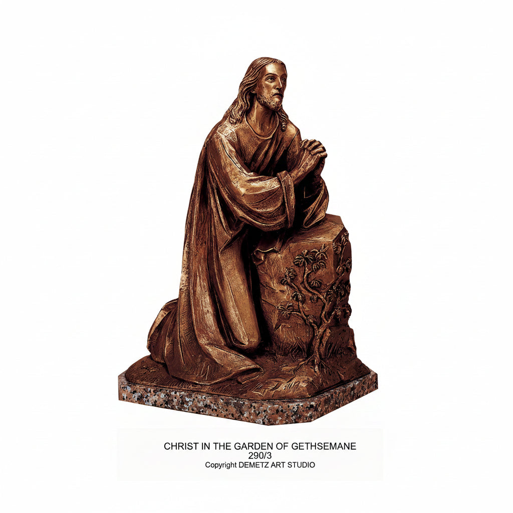 Wood Carved Statue of Jesus in The Garden by Demetz (290/3)