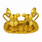 H-358G Gold Plated Cruet Set with Tray