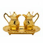 H-358G Gold Plated Cruet Set with Tray