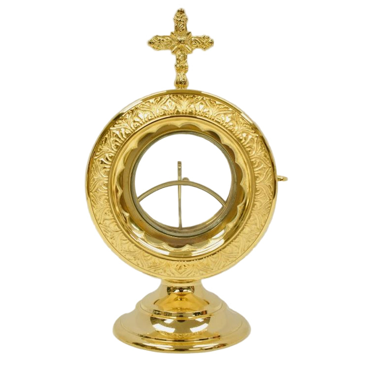H-415G Gold Plated Chapel Monstrance with Luna
