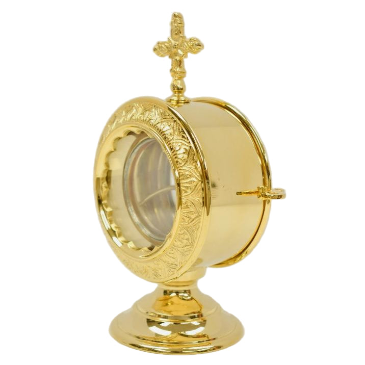 H-415G Gold Plated Chapel Monstrance with Luna