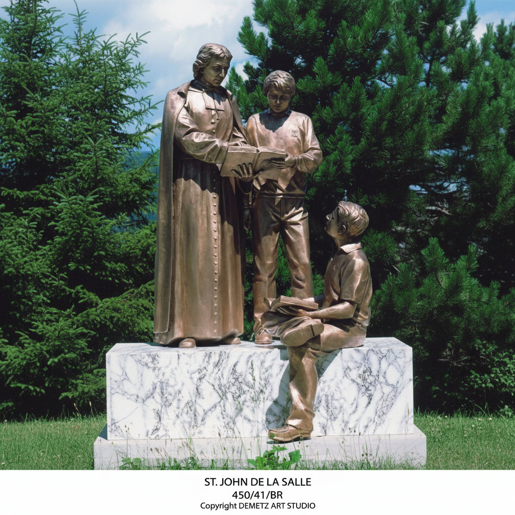 Statue of St. John De La Salle with Students by Demetz (450/41BR)