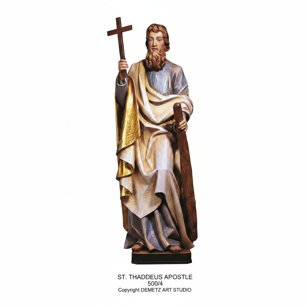 Wood Carved Statue of St. Jude Thaddeus Apostle by Demetz (500/4)
