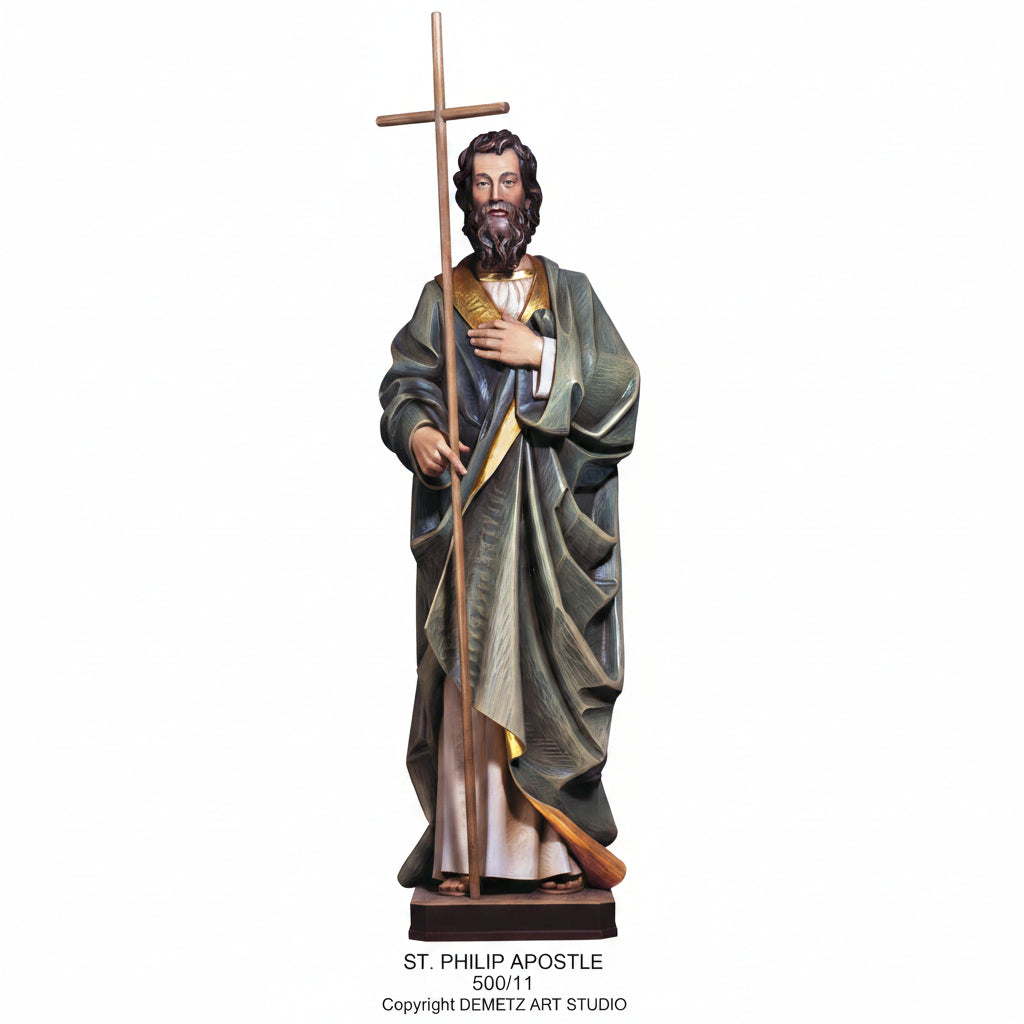 Wood Carved Statue of St. Philip Apostle by Demetz (500/11)