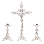 H-135ACSHS Silver Plated Altar Crucifix, SHORT