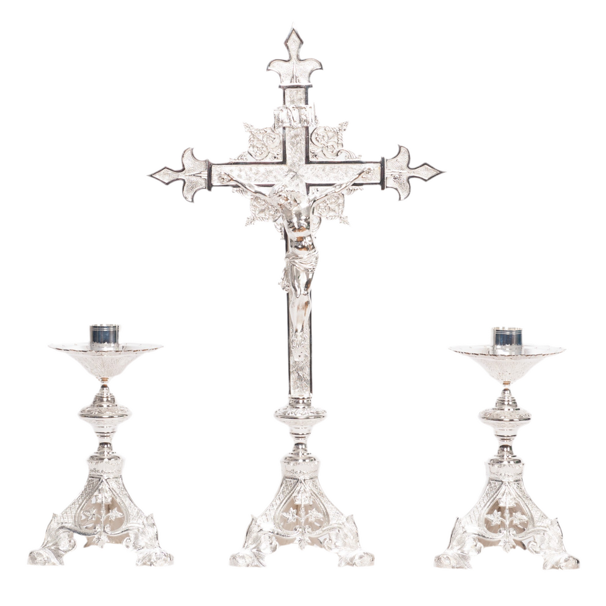 H-135ACSHS Silver Plated Altar Crucifix, SHORT