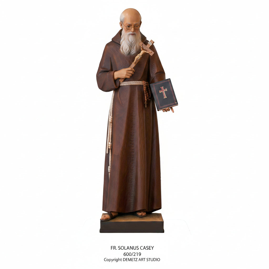 Wood Carved Statue of Father Solanus Casey by Demetz (600/219)