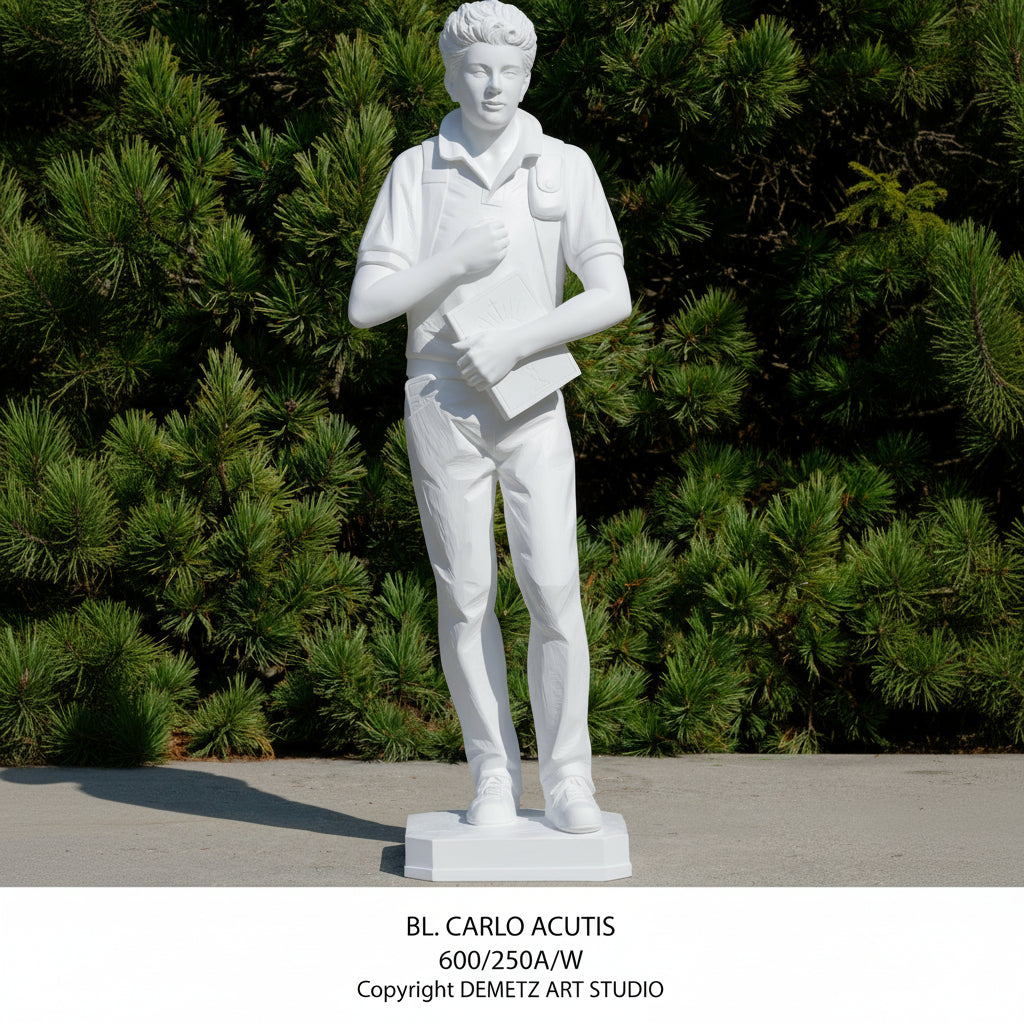 Statue of St. Carlo Acutis With Book by Demetz (600/250A)