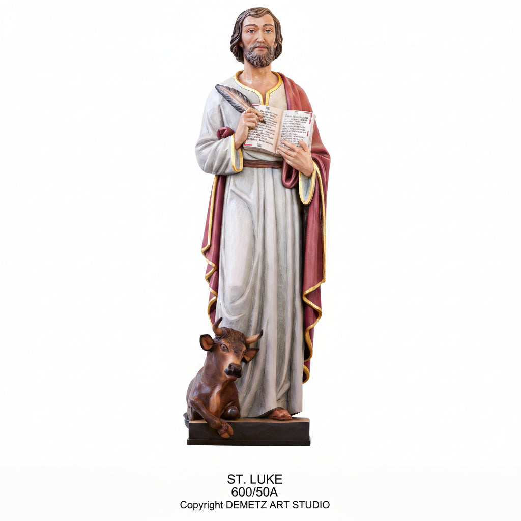 Wood Carved Statue of St. Luke, Four Evangelists by Demetz (600/50A)
