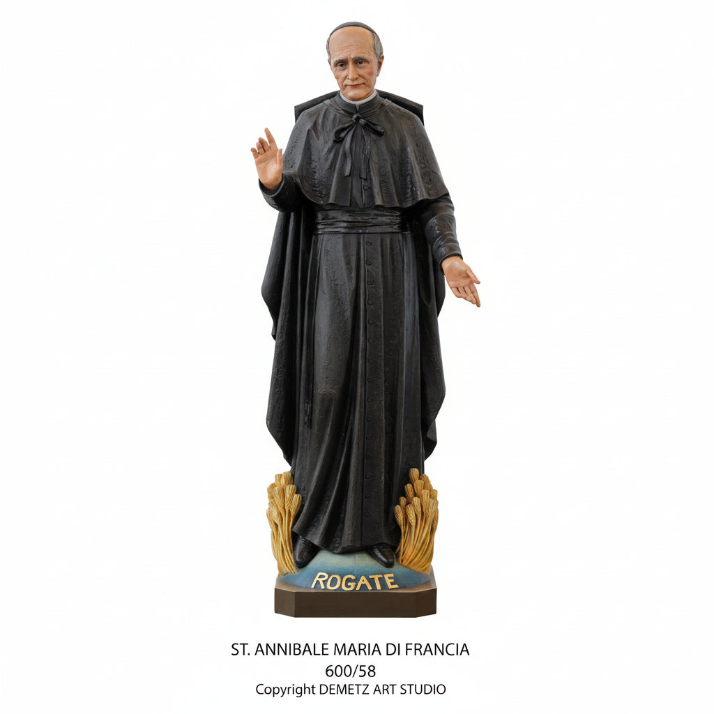 Wood Carved Statue of St. Annibale Maria Di Francia by Demetz (600/58)