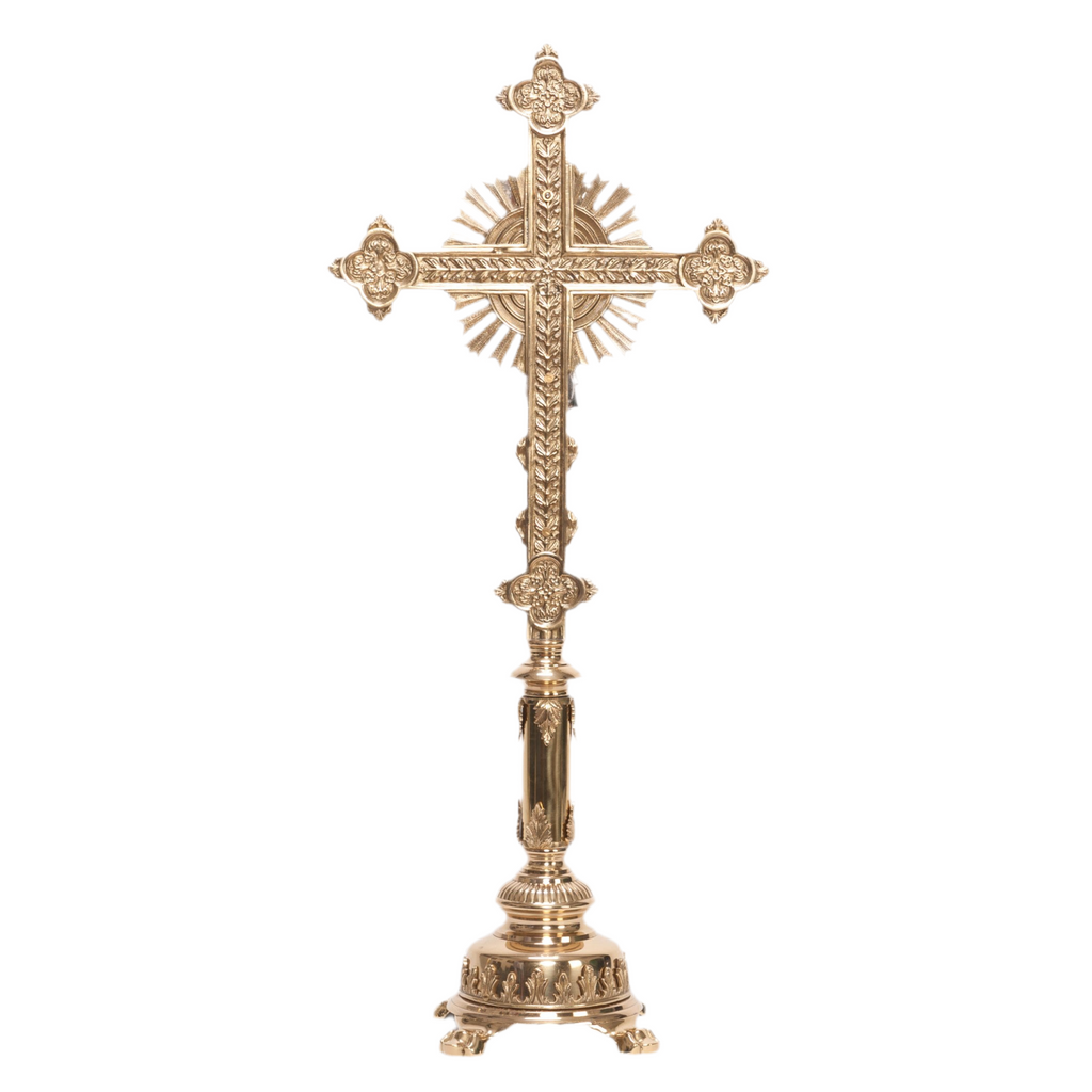 H-108B-SS Brass Stem Altar Crucifix