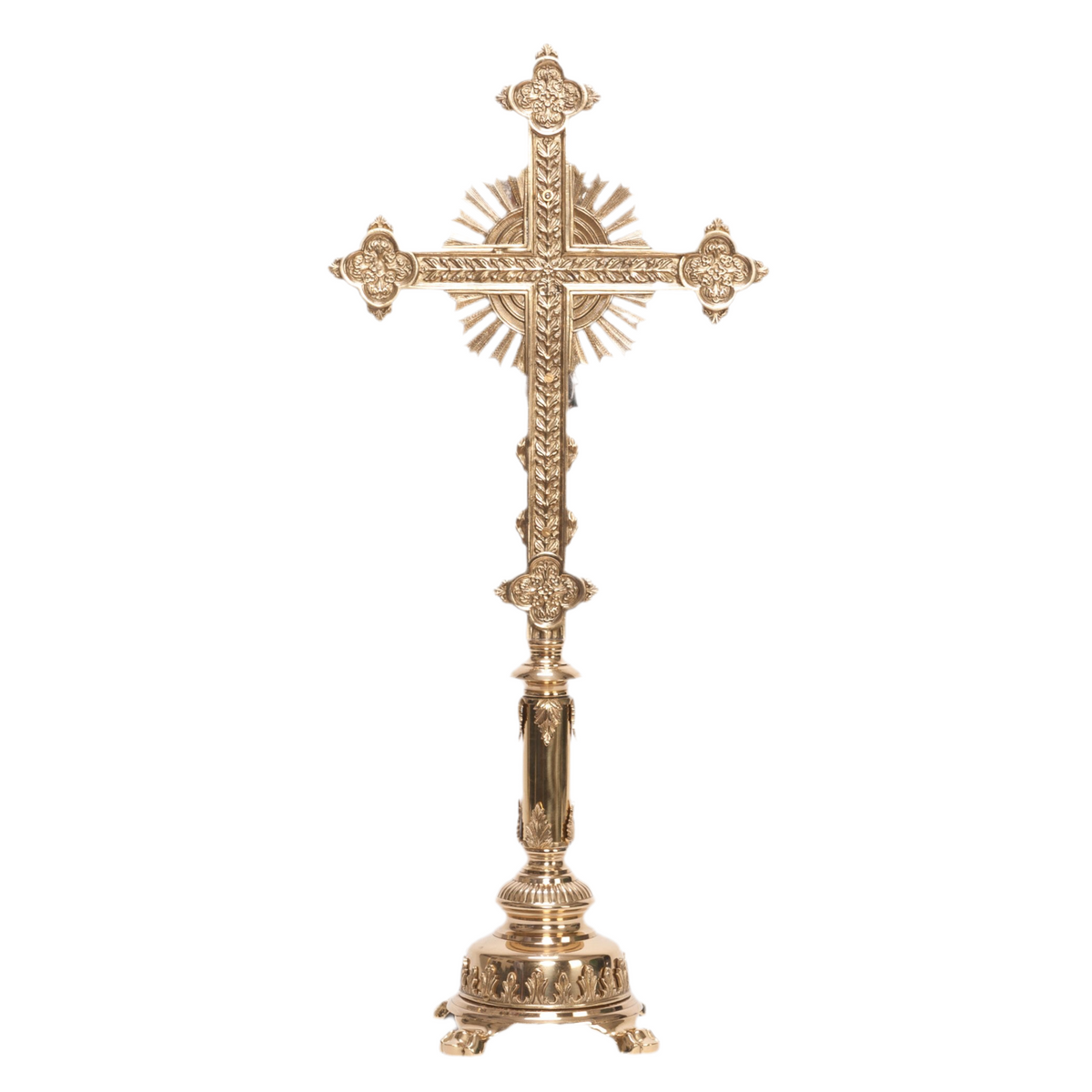 H-108B-SS Brass Stem Altar Crucifix