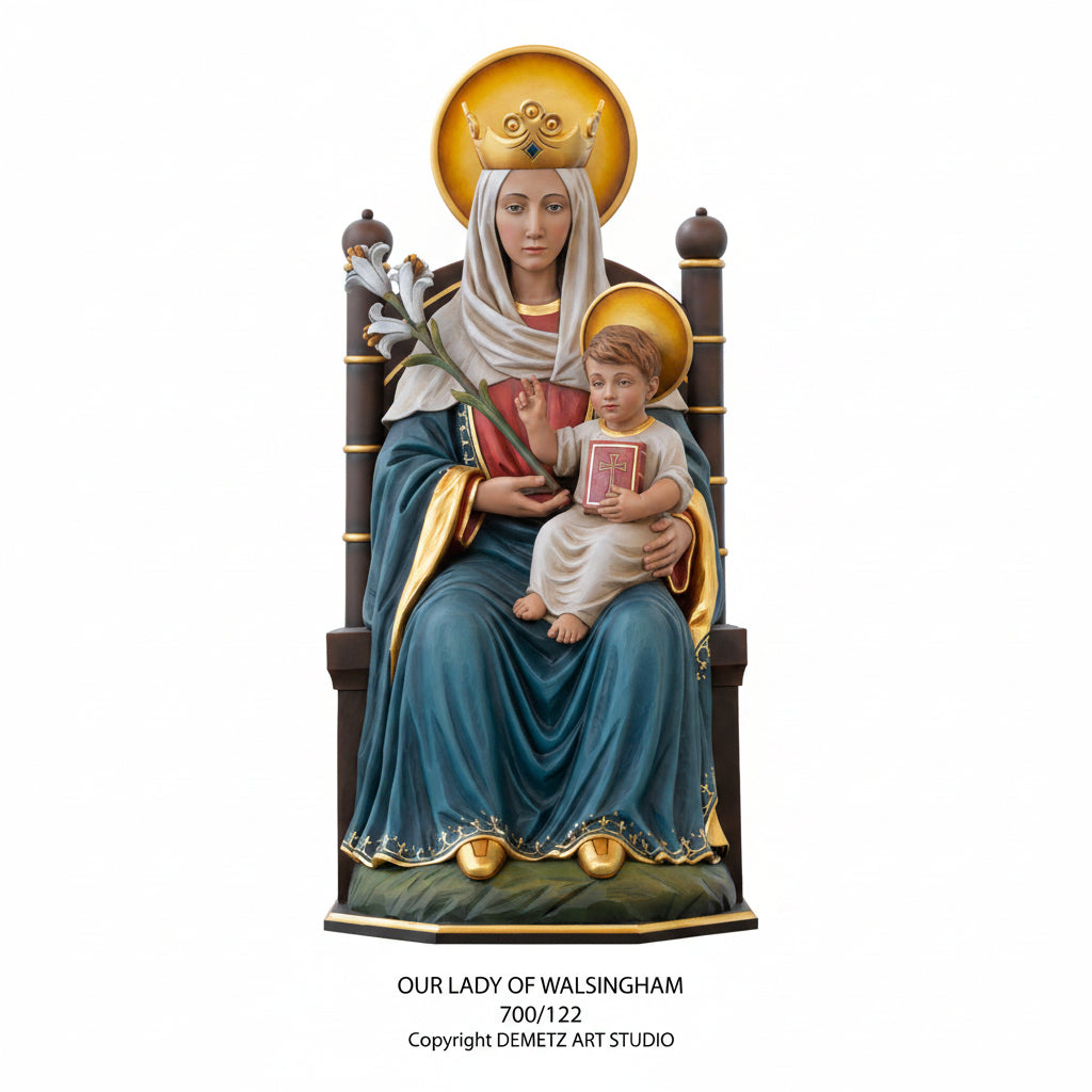Wood Carved Statue of Our Lady Walsingham by Demetz (700/122)