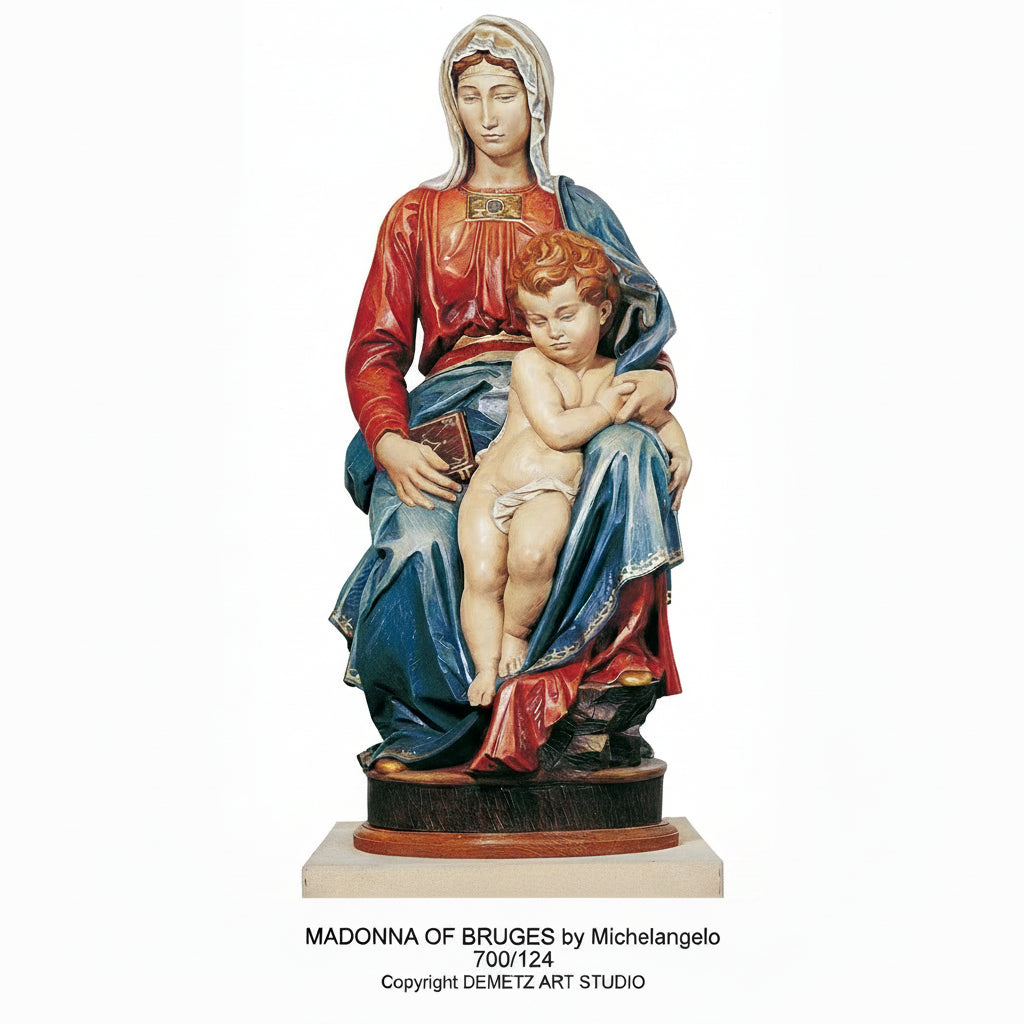Wood Carved Statue of Madonna of Bruges by Demetz (700/124)