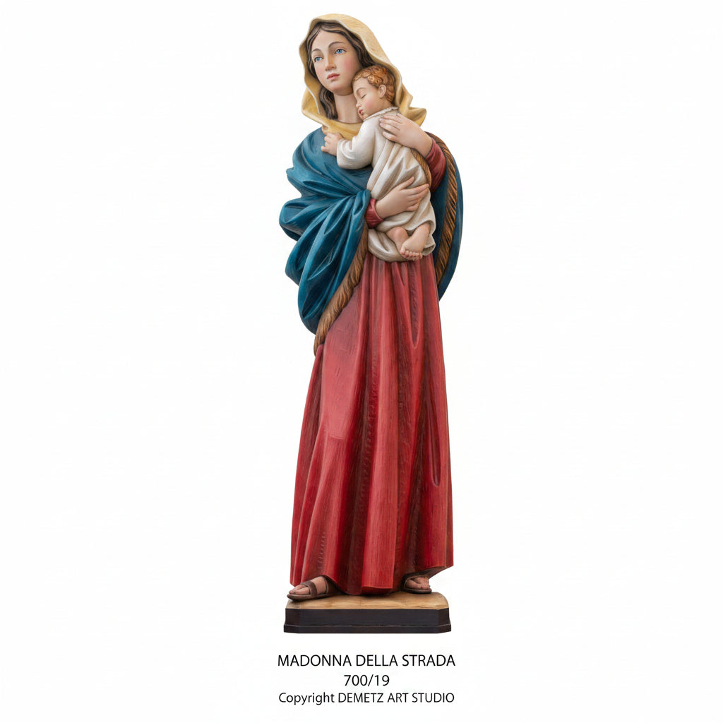 Wood Carved Statue of Madonna Della Strada by Demetz (700/19)