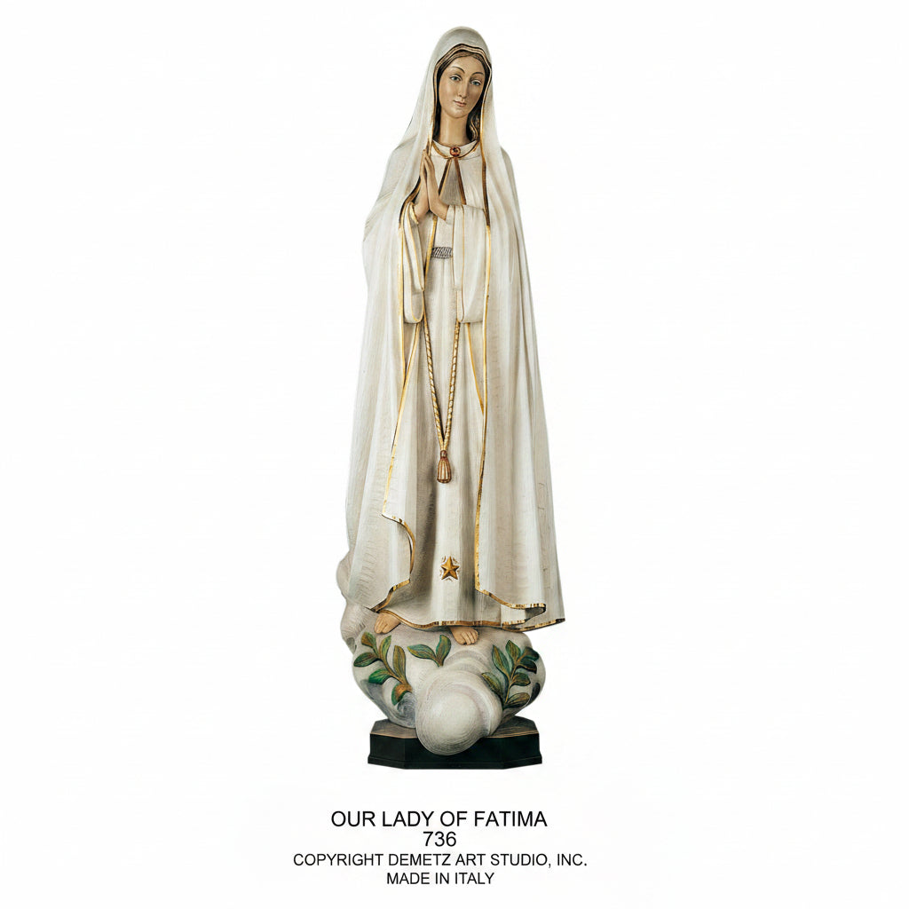 Wood Carved Statue of Our Lady of Fatima by Demetz (736)